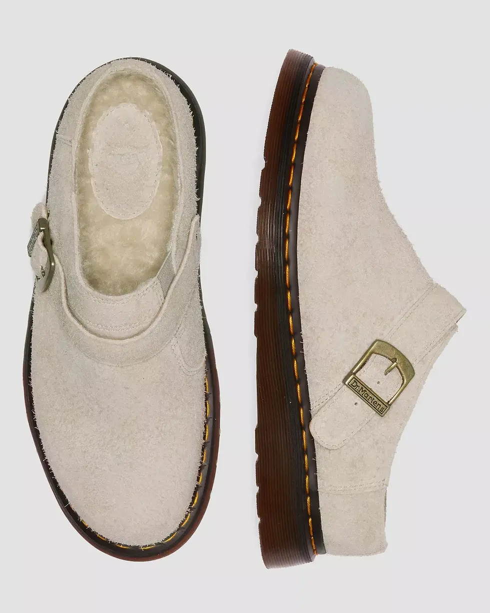 Thumbnail: DR. MARTENS ISHAM FAUX SHERLING LINED SUEDE MULE