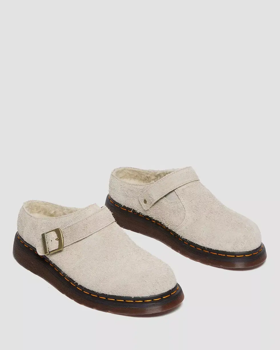 Thumbnail: DR. MARTENS ISHAM FAUX SHERLING LINED SUEDE MULE
