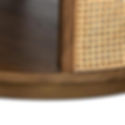 Thumbnail: NATURAL CANE WOODEN ROUND COFFEE TABLE CLOSE UP VIEW