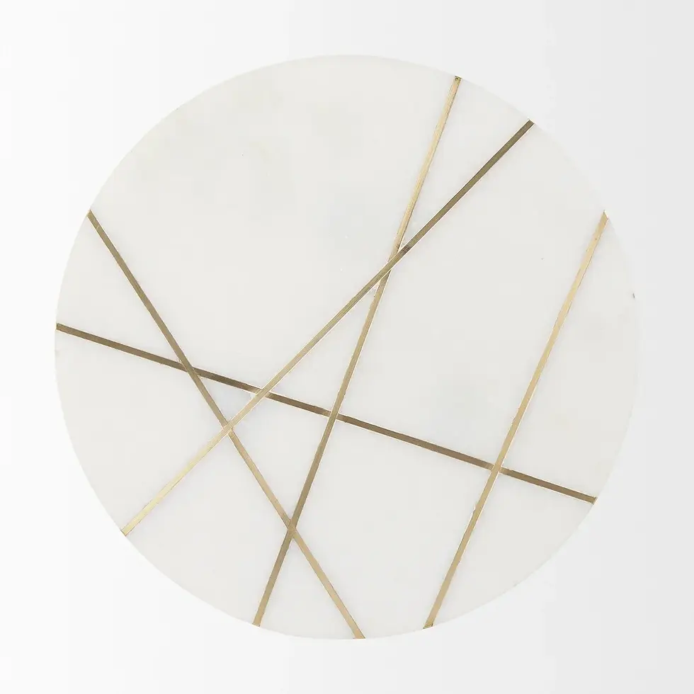 Thumbnail: MARBLE AND MATEL SIDE TABLE