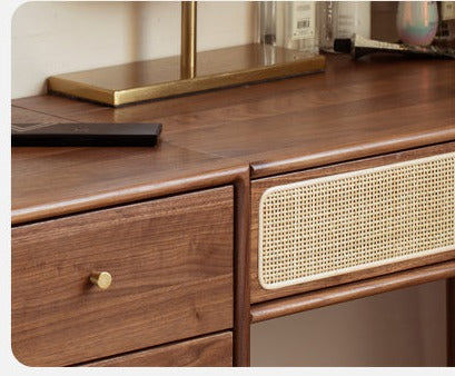 Thumbnail: BLACK WALNUT SOLID RATTAN DRESSING CLOSEUP VIEW