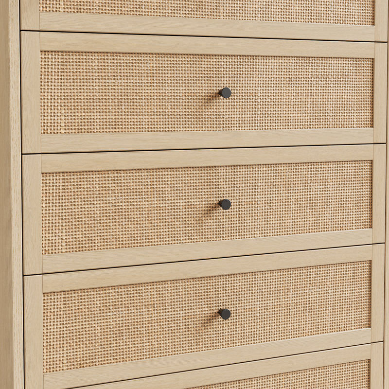 Thumbnail: 5 DRAWER RATTAN CHEST DRAWER CLOSE UP VIEW