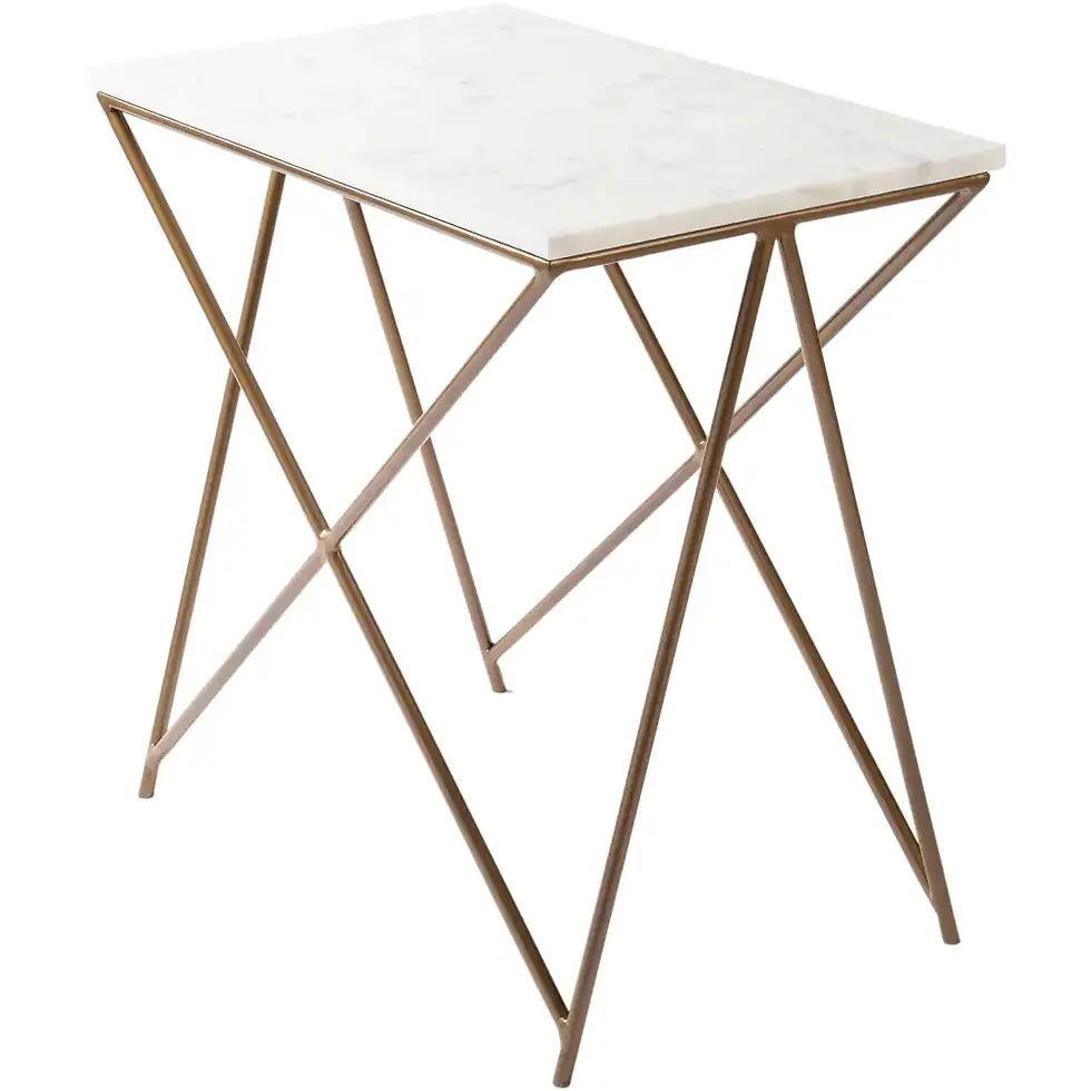 Thumbnail: MARBLE AND METAL SIDE TABLE
