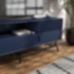 Thumbnail: MORDEN 3- DRAWER MEDIA CONSLOE  INDIGO COLOR CLOSE UP VIEW