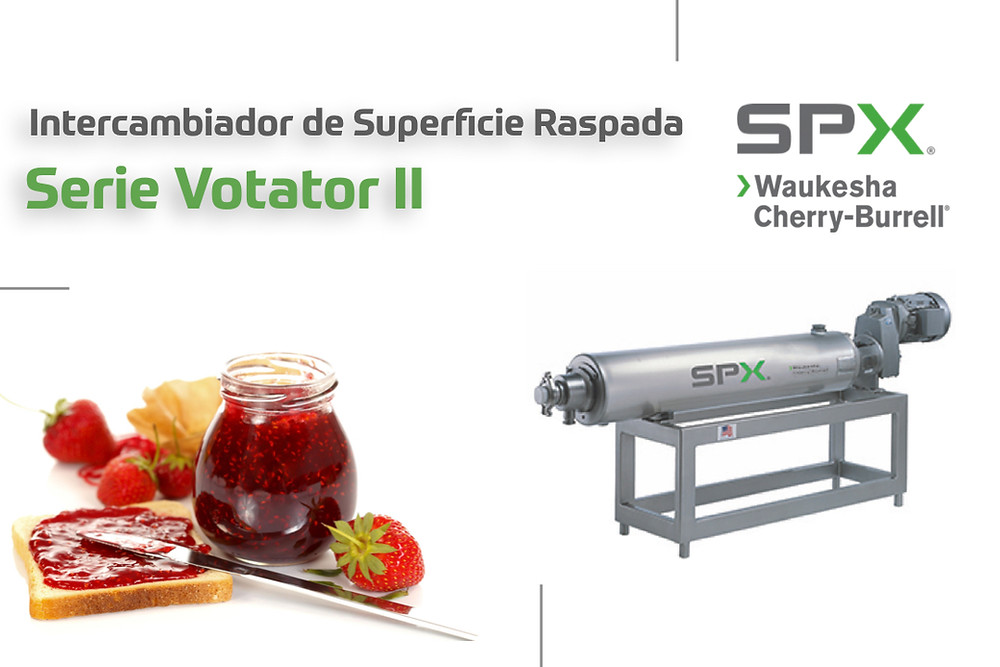 El Votator® II de Waukesha Cherry-Burrell, una marca SPX FLOW, es el diseño más nuevo de intercambiadores de calor de superficie raspada.