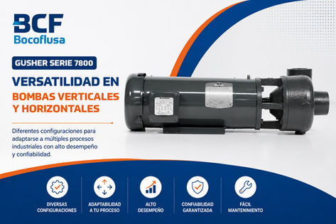 Gusher Serie 7800: versatilidad en bombas horizontales y verticales para procesos industriales.