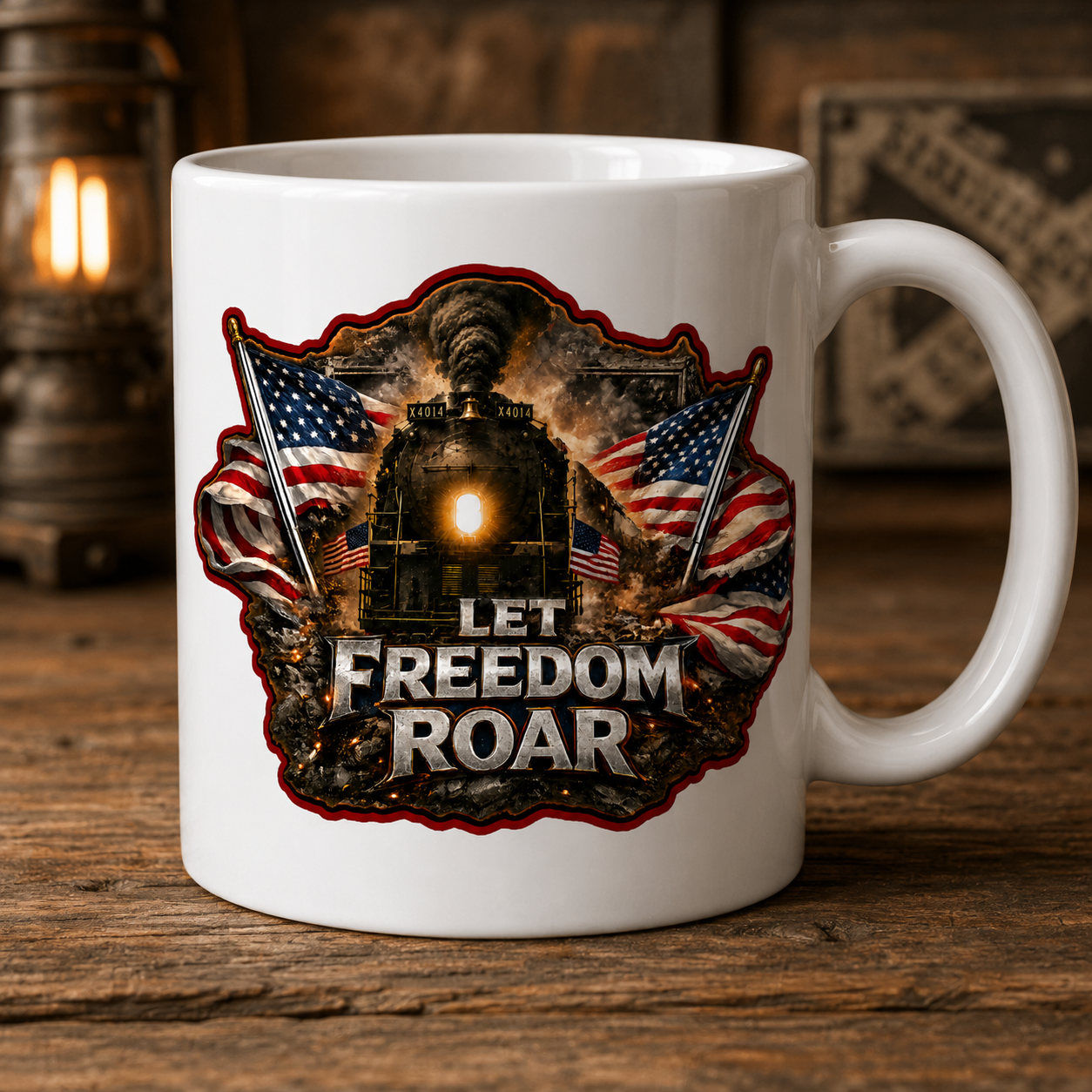 BIG BOY 4014 MUG, TRAIN MUG, BIG BOY 4014 MUG, RAILROAD GIFTS, PATRIOTIC