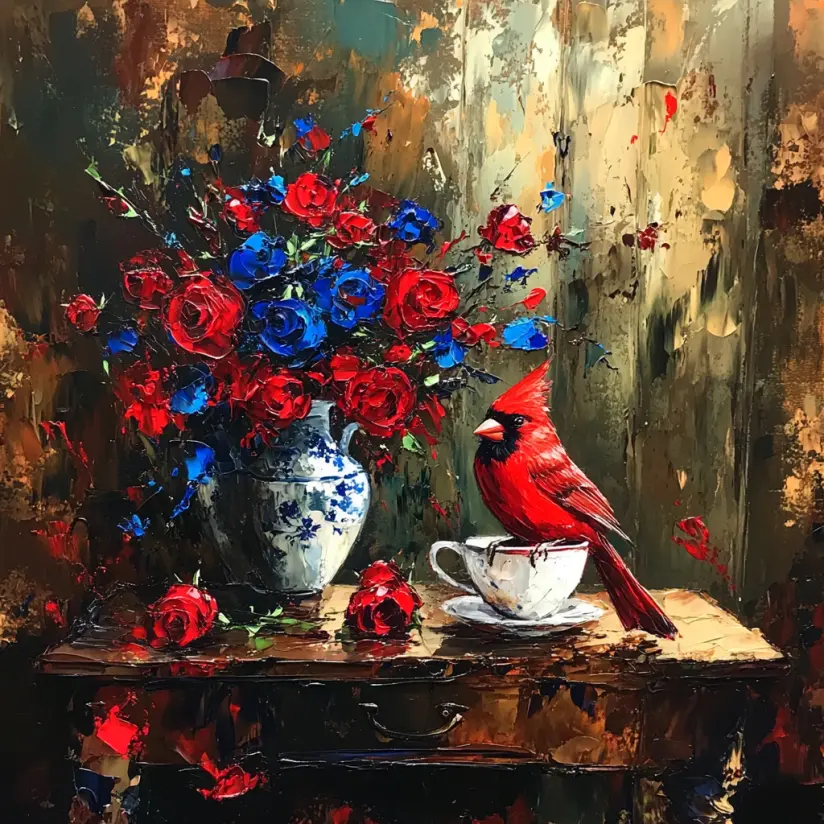 Graphic Digital Art, Birds, Bird, Bird, Art, Coffee, Cardinal, Cardinal