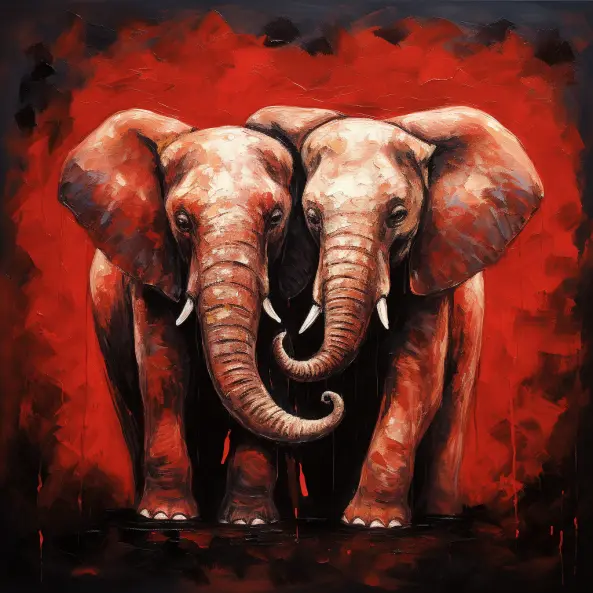 Graphic Digital Art, Elephant, Elephants