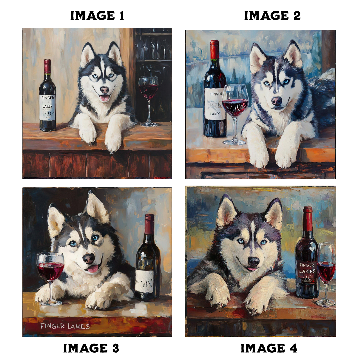 Finger Lakes Husky Drinking Wine Coasters