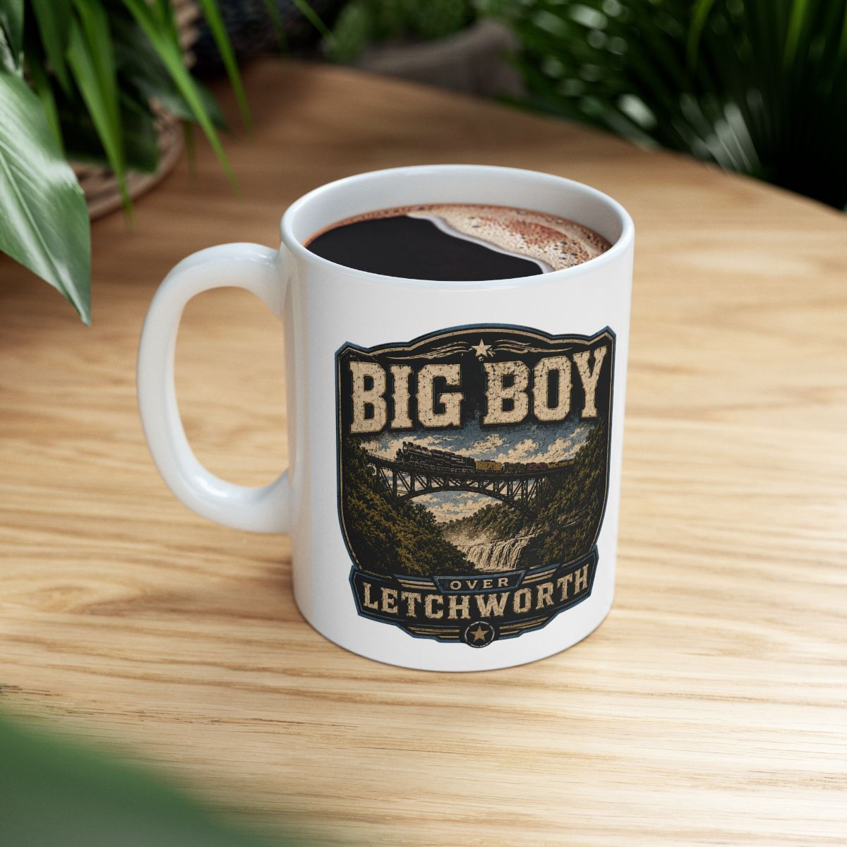 BIG BOY 4014 MUG, TRAIN MUG, BIG BOY 4014 MUG, RAILROAD GIFTS, LETCHWORTH
