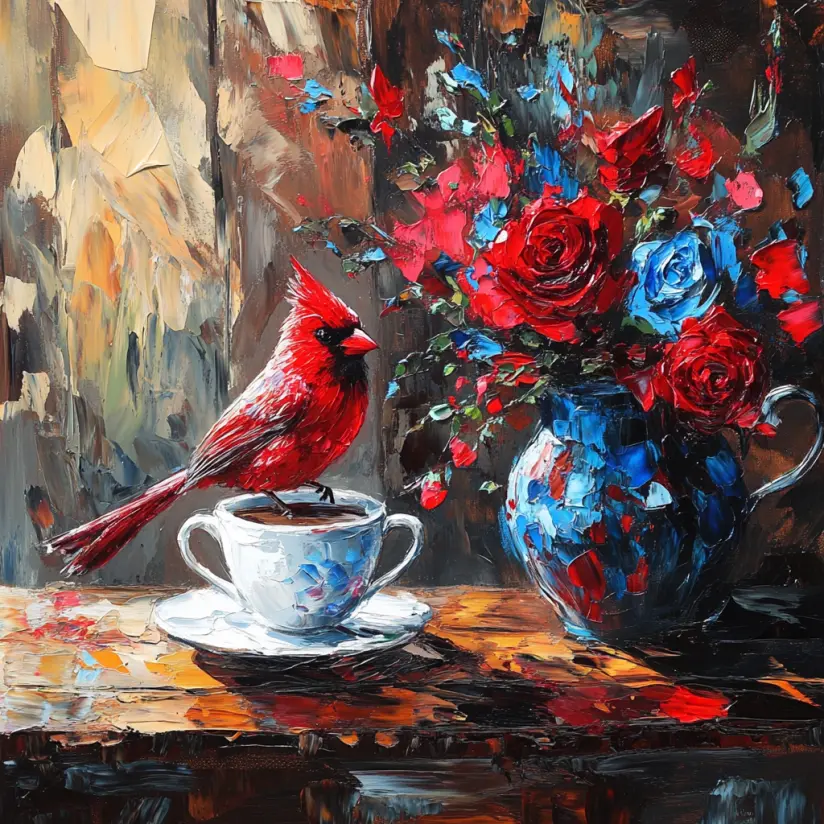 Graphic Digital Art, Birds, Bird, Bird, Art, Coffee, Cardinal, Cardina