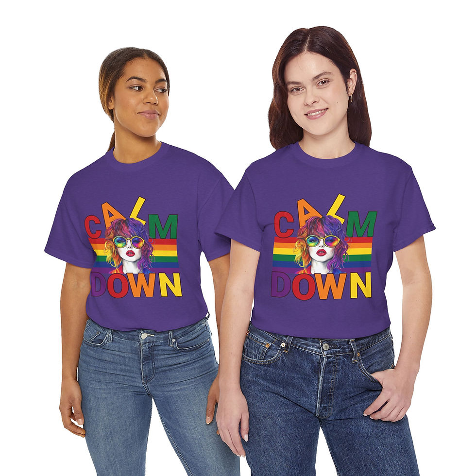 Thumbnail: Rainbow LGBTQ Pride Shirt GayPrideApparel Support Equality Calm Down 