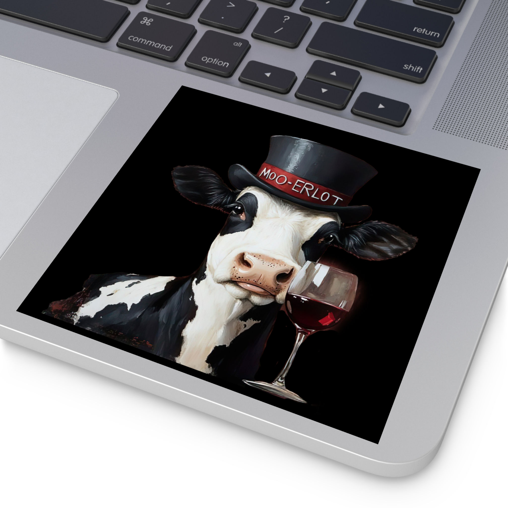 Premium Vinyl Art Sticker, Funny, Durable Water Resistant, Funny Cow Wine 