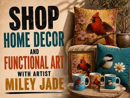 Shop Home Decor & Merch with Miley Jade Art 