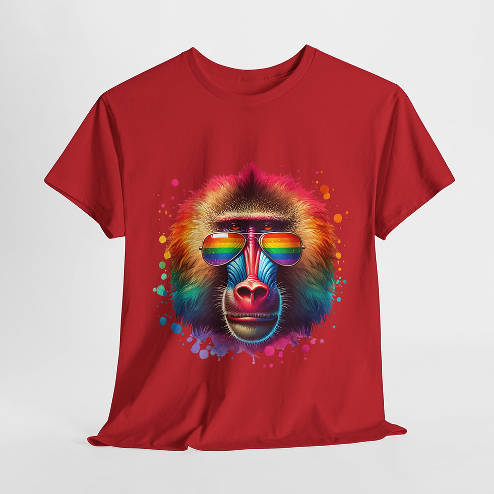 Thumbnail: Rainbow LGBTQ Pride Shirt Gay PrideApparel Support Equality Pride Baboon 