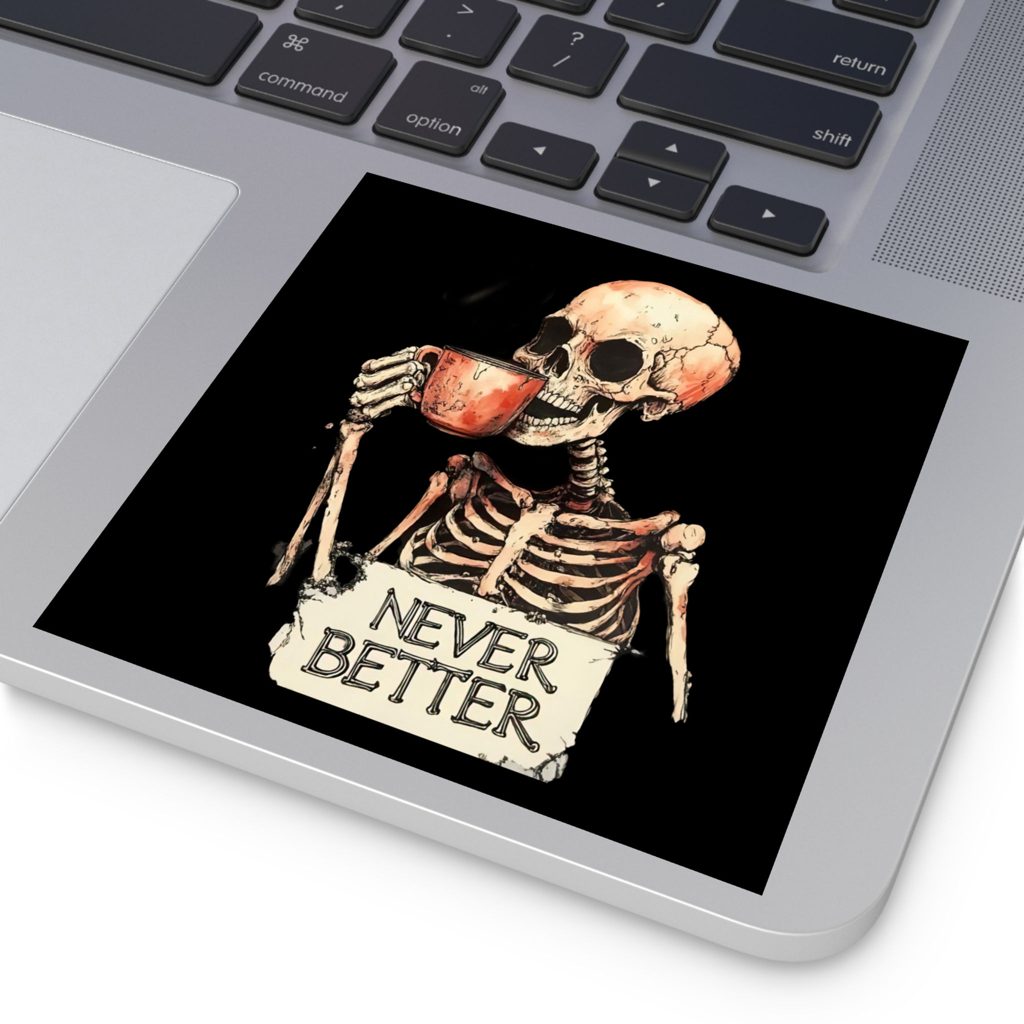 Premium Vinyl Art Sticker, Funny, Durable Water Resistant, Funny Skeleton 