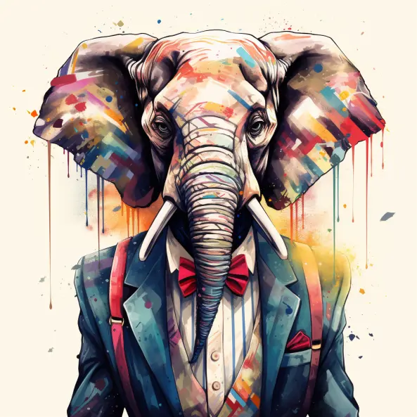 Graphic Digital Art, Elephant, Elephants