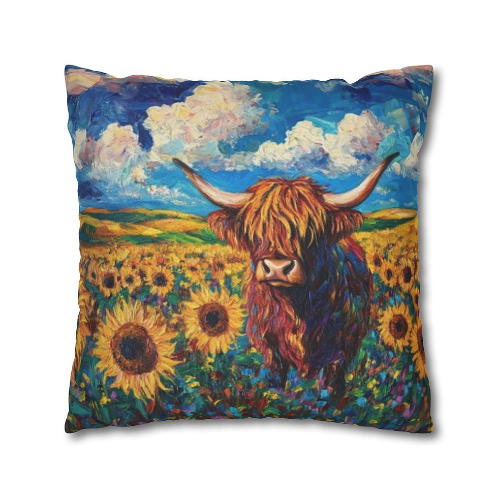 Thumbnail: Decorative Art Pillow for Modern Home Décor, Art Pillows, Highland Cow, Cows 