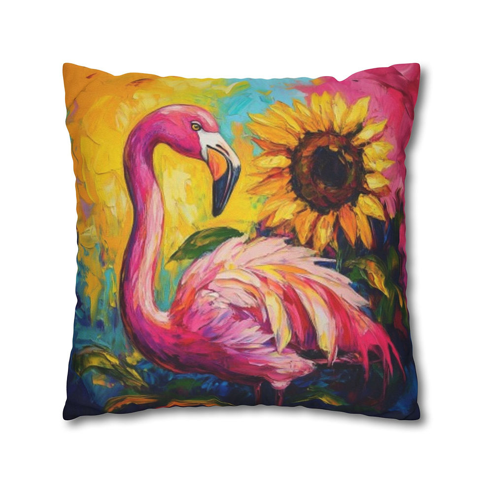 Thumbnail: Decorative Art Pillow for Modern Home Décor, Art Pillows, Flamingo, Sunflower 