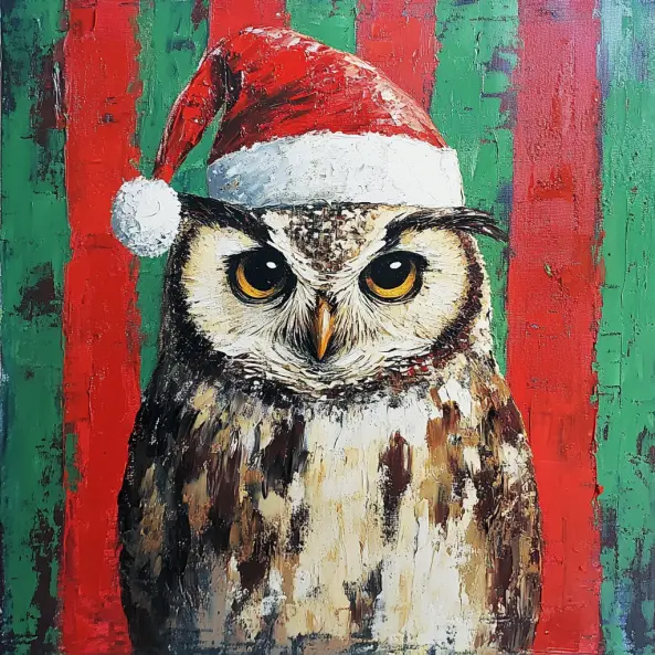 Graphic Digital Art, Birds, Bird, Bird Art, Wildlife, Owl, Owls, Christmas