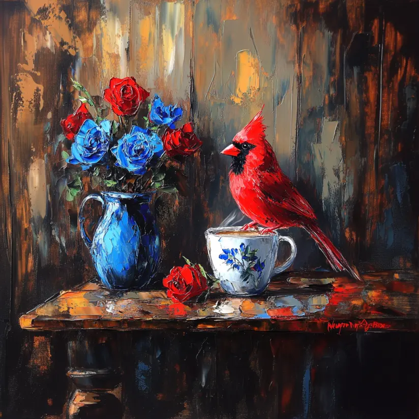 Graphic Digital Art, Birds, Bird, Bird, Art, Coffee, Cardinal, Cardina