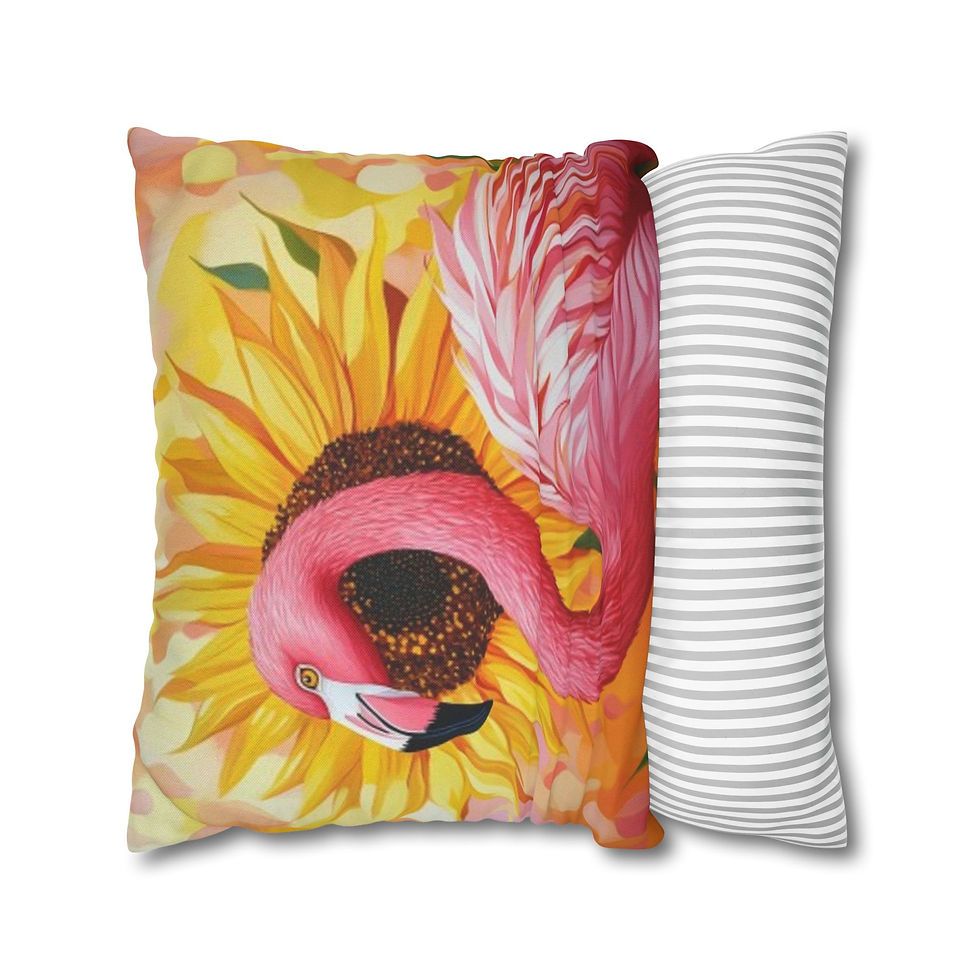 Thumbnail: Decorative Art Pillow for Modern Home Décor, Art Pillows, Flamingo, Sunflower 