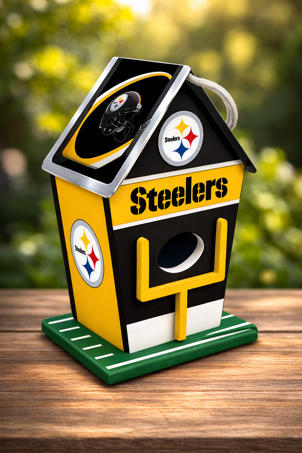 Pittsburgh Steelers Football Wood Birdhouse, Steelers Fans, Pittsburgh Birdhou