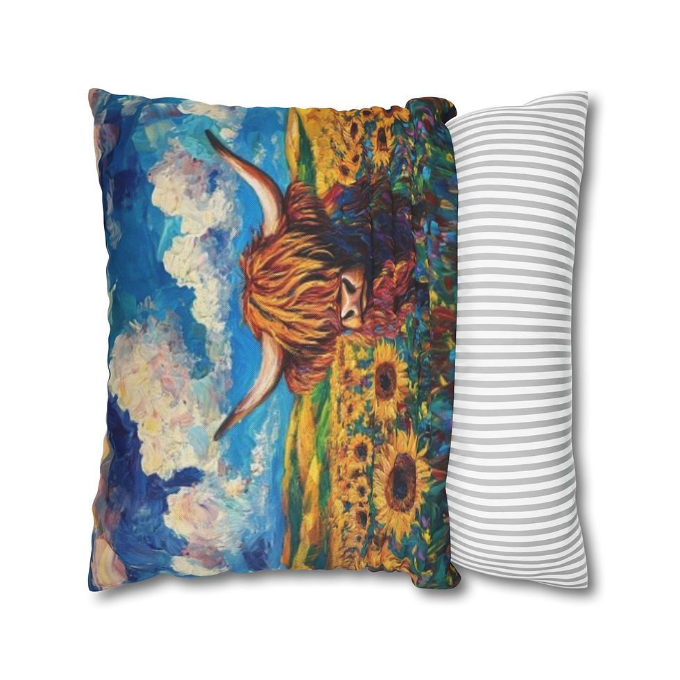 Thumbnail: Decorative Art Pillow for Modern Home Décor, Art Pillows, Highland Cow, Cows 