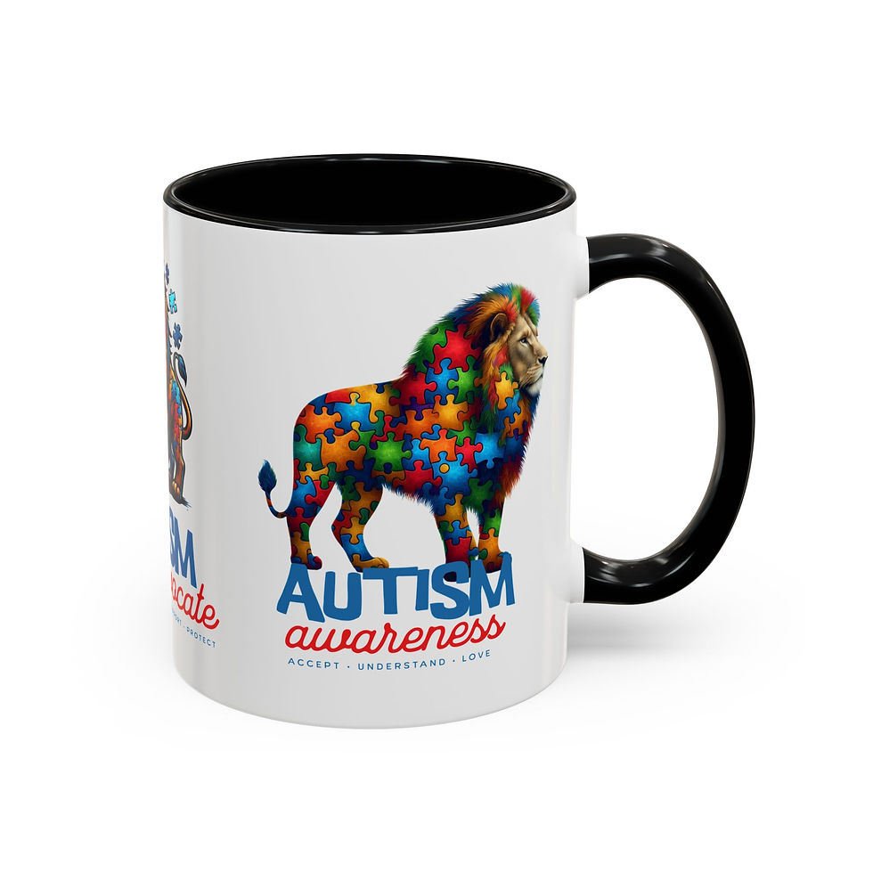 Thumbnail: Sensory Neurodivergent Coffee Mug, Calm, Cozy, Easy-Grip Ceramic Cup, Autism