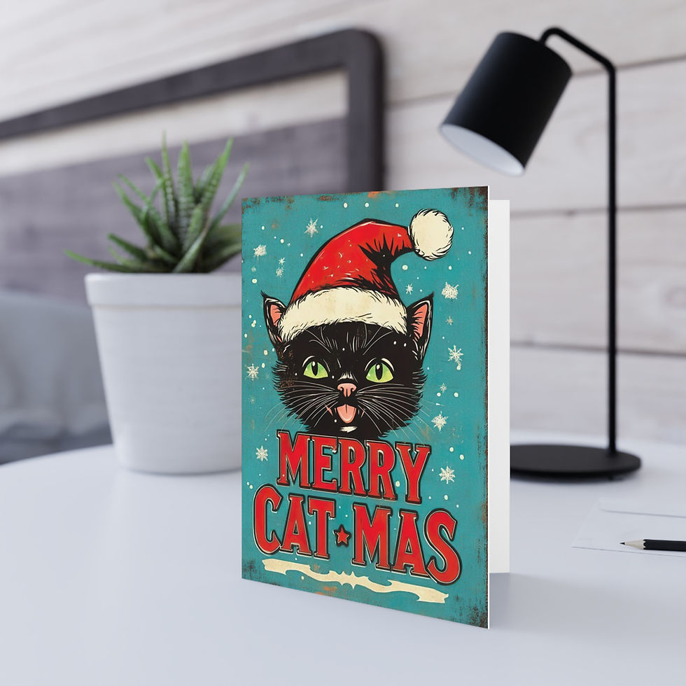 "Merry Cat-Mas" Cat Christmas Card