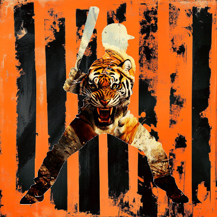 Graphic Digital Art, Sports, Baseball, Detroit Baseball, Detroit Tigers