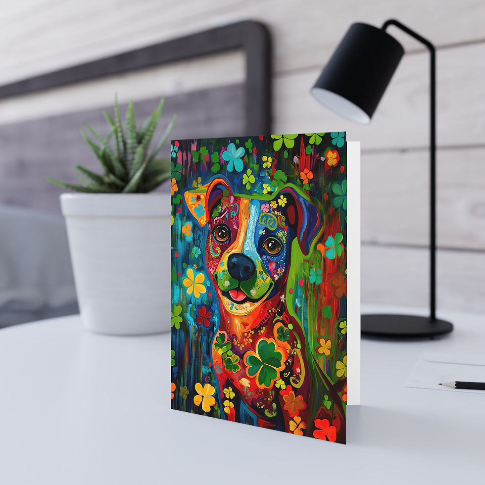 St Patrick's Day Card Dog Lucky Dog