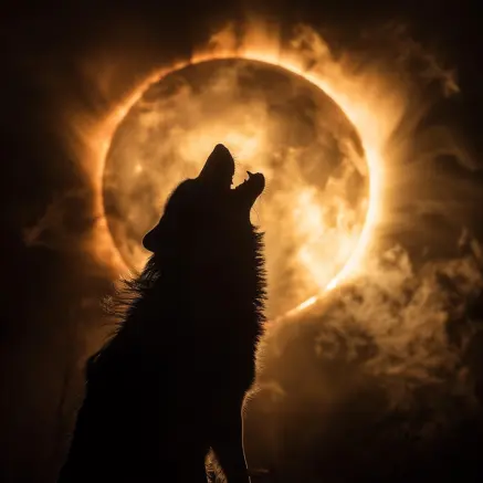 Graphic Digital Art, Wolf, Wolves, Wolf Full Moon, Wildlife