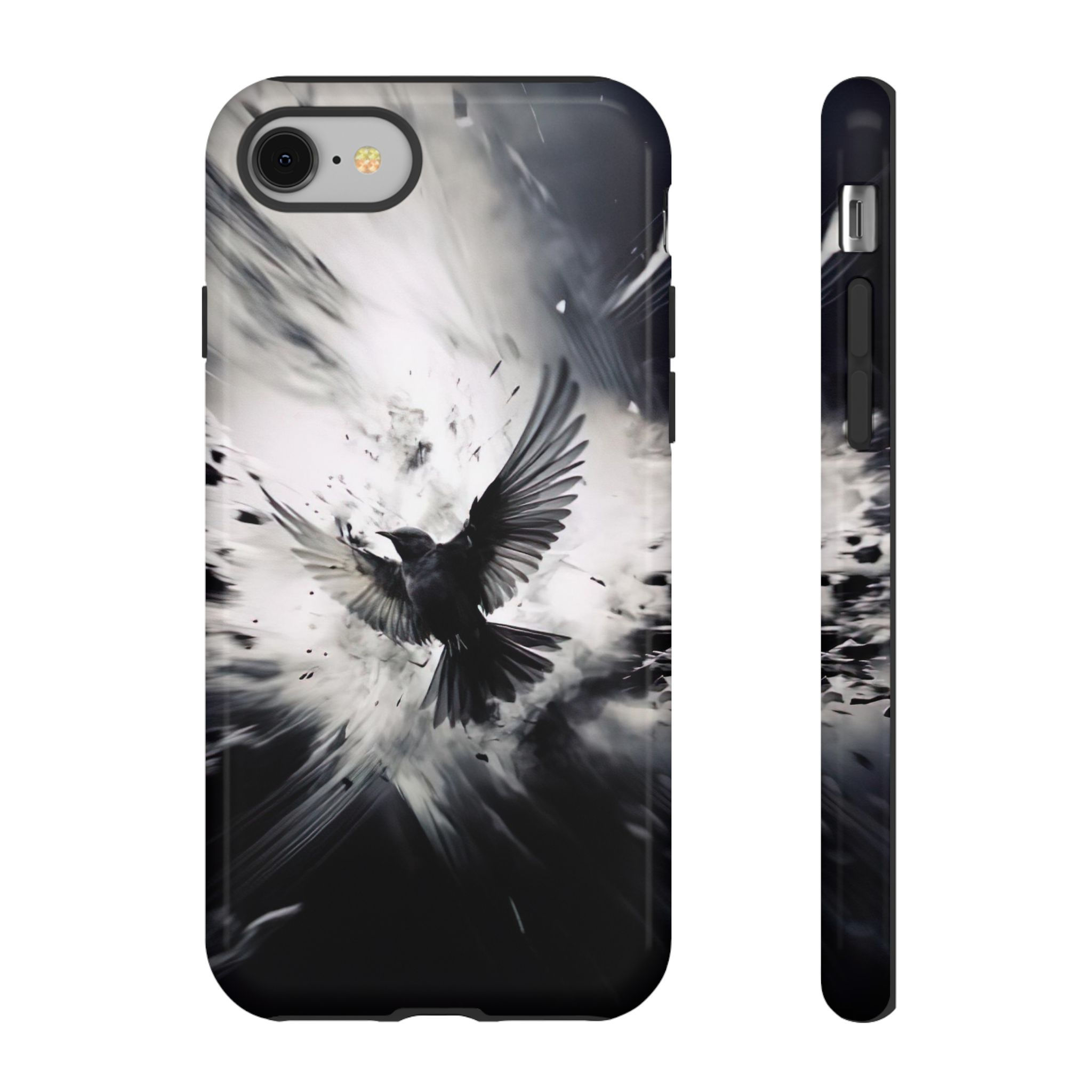 Black & White Flying Bird Phone Case - Android, iPhone & Google