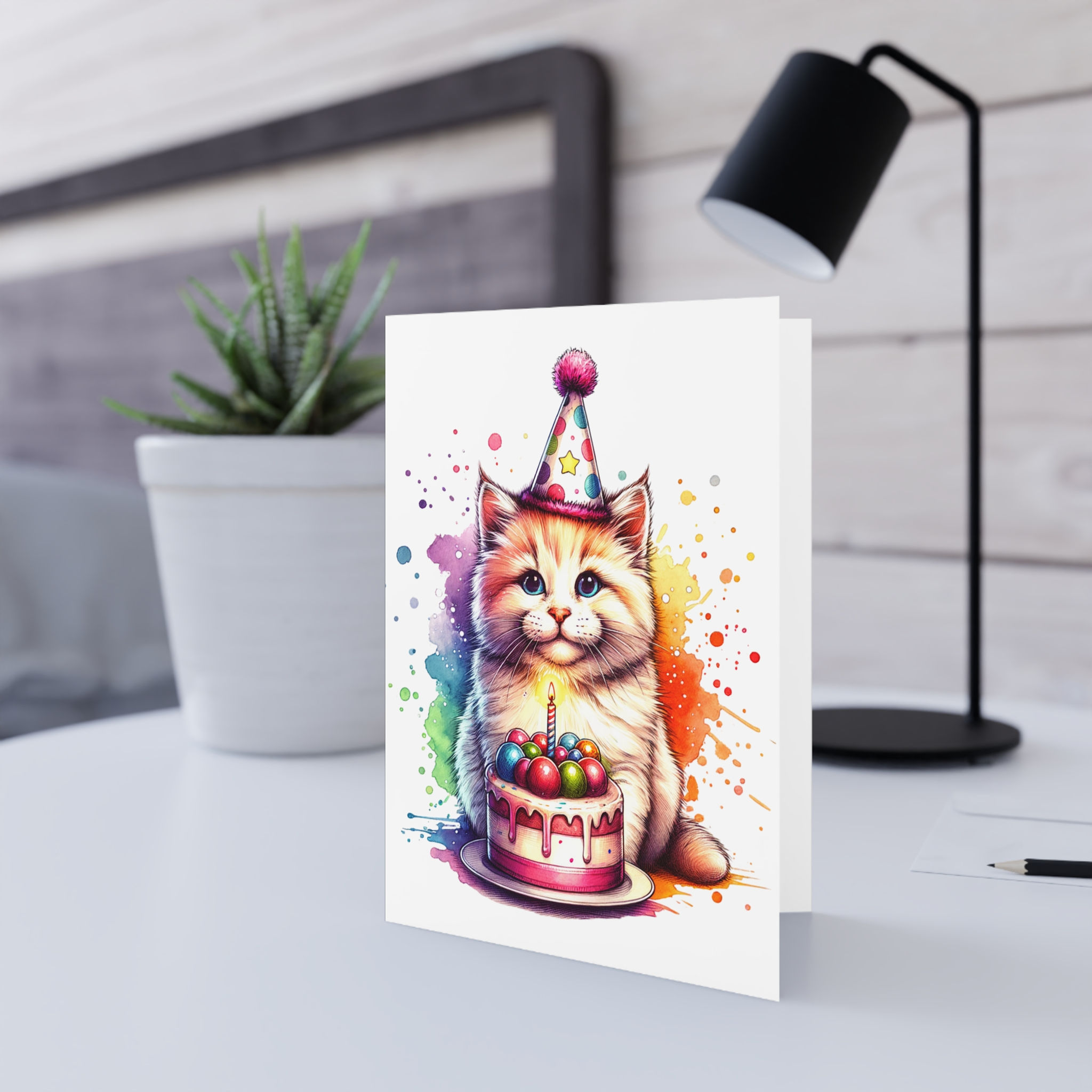 Party Hat Cat Birthday Card