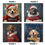 Thumbnail: Christmas Dogs Coasters - Retriever, Corgi, Mastiff, Hound