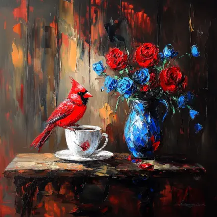 Graphic Digital Art, Birds, Bird, Bird, Art, Coffee, Cardinal, Cardina