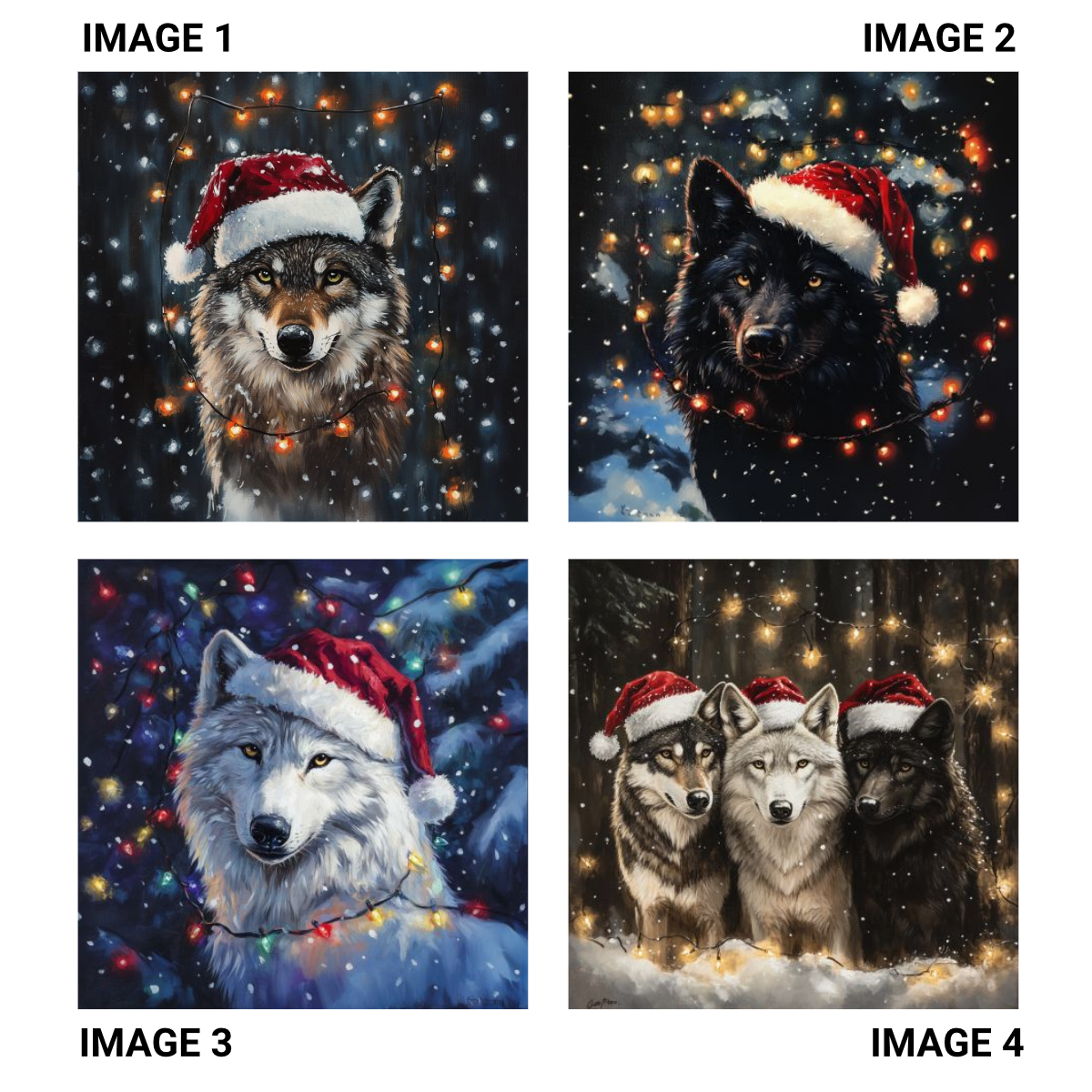 Wolf Christmas Santa Coasters