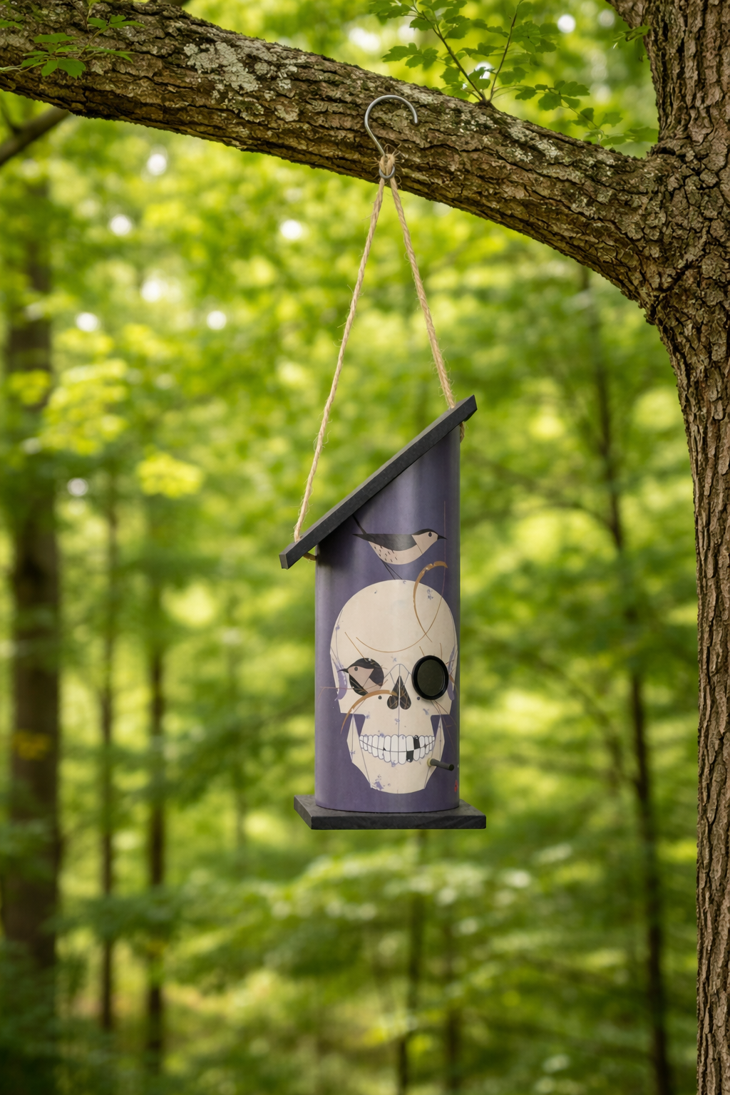 Art Birdhouse, Skeleton Birdhouse, Creepy Birdhouse, Fun Birdhouse