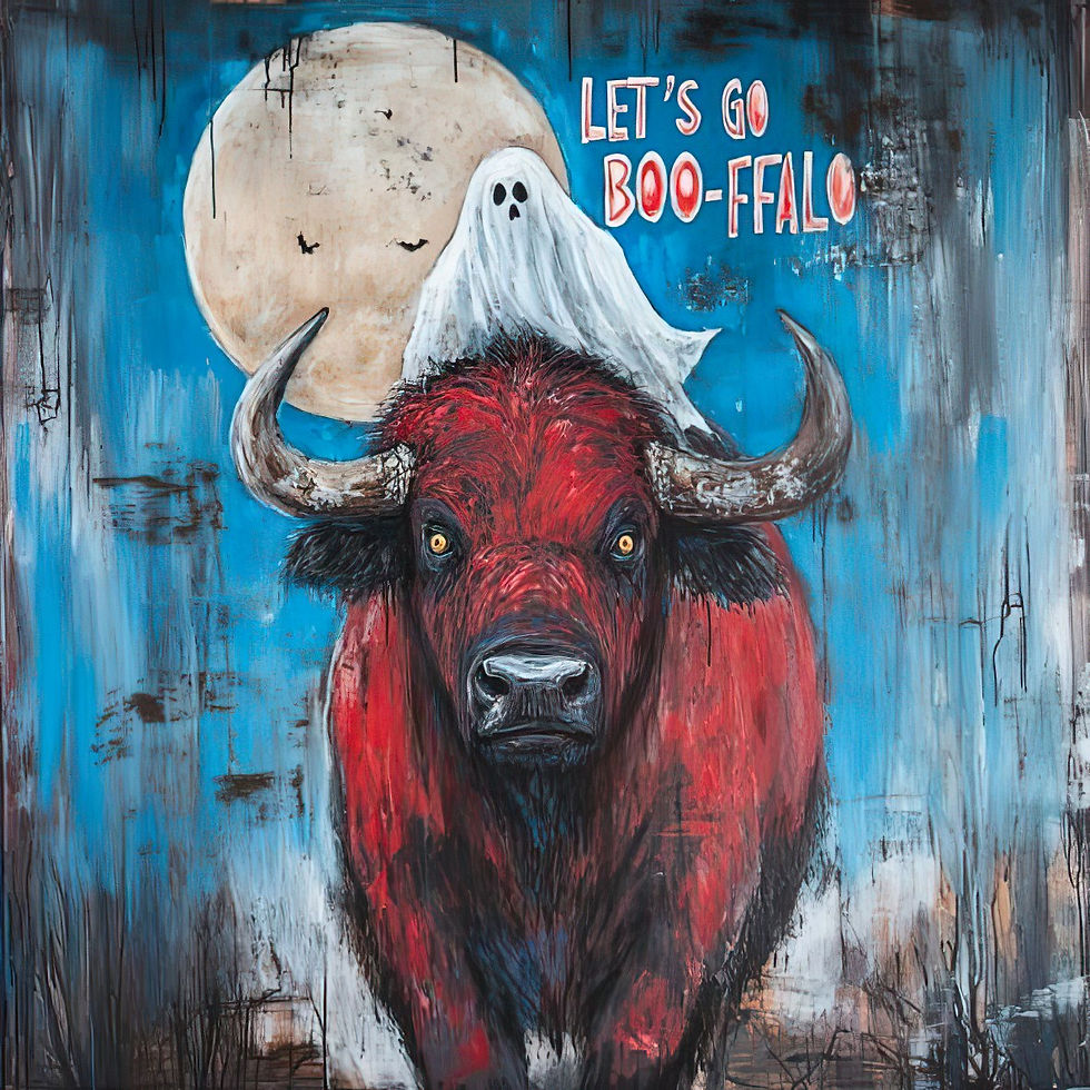 Graphic Digital Art, Buffalo, Buffalo Bills, Halloween, Let's Go Boo-ffalo