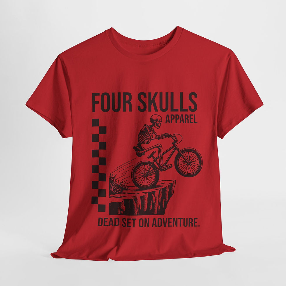 Thumbnail: Four Skulls Apparel Adventure And Exploration Apparel Skeletons Merch Bike 