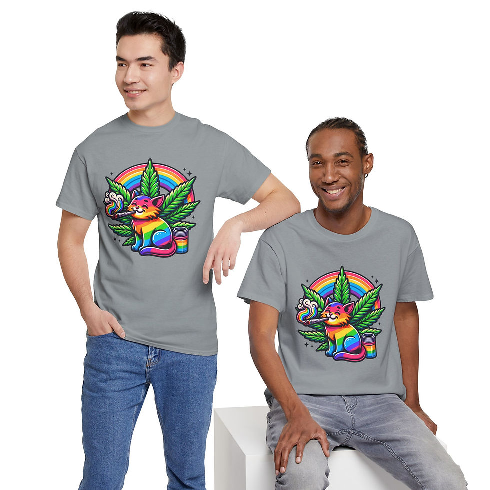Thumbnail: Rainbow LGBTQ Pride Shirt Gay Pride Apparel Support Equality Cannibas Kitty