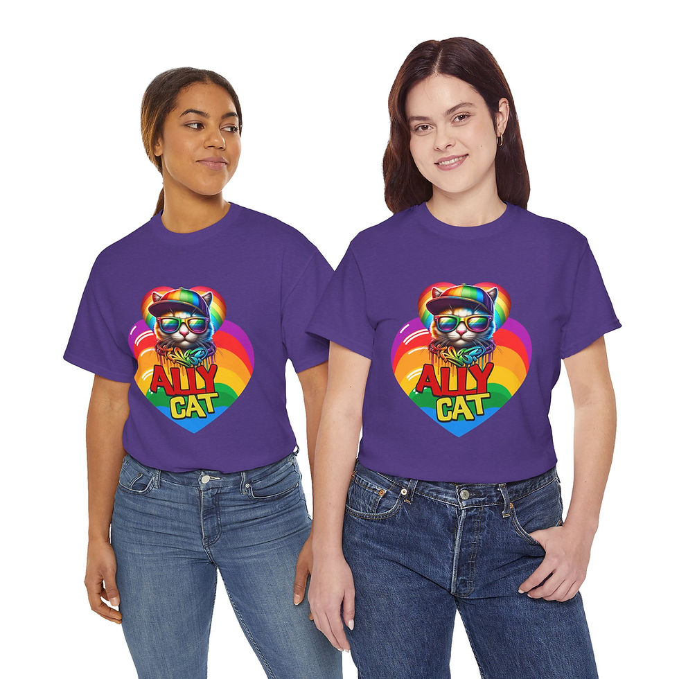 Thumbnail: Rainbow LGBTQ Pride Shirt Gay Apparel Support Equality Pride Ally Cat 