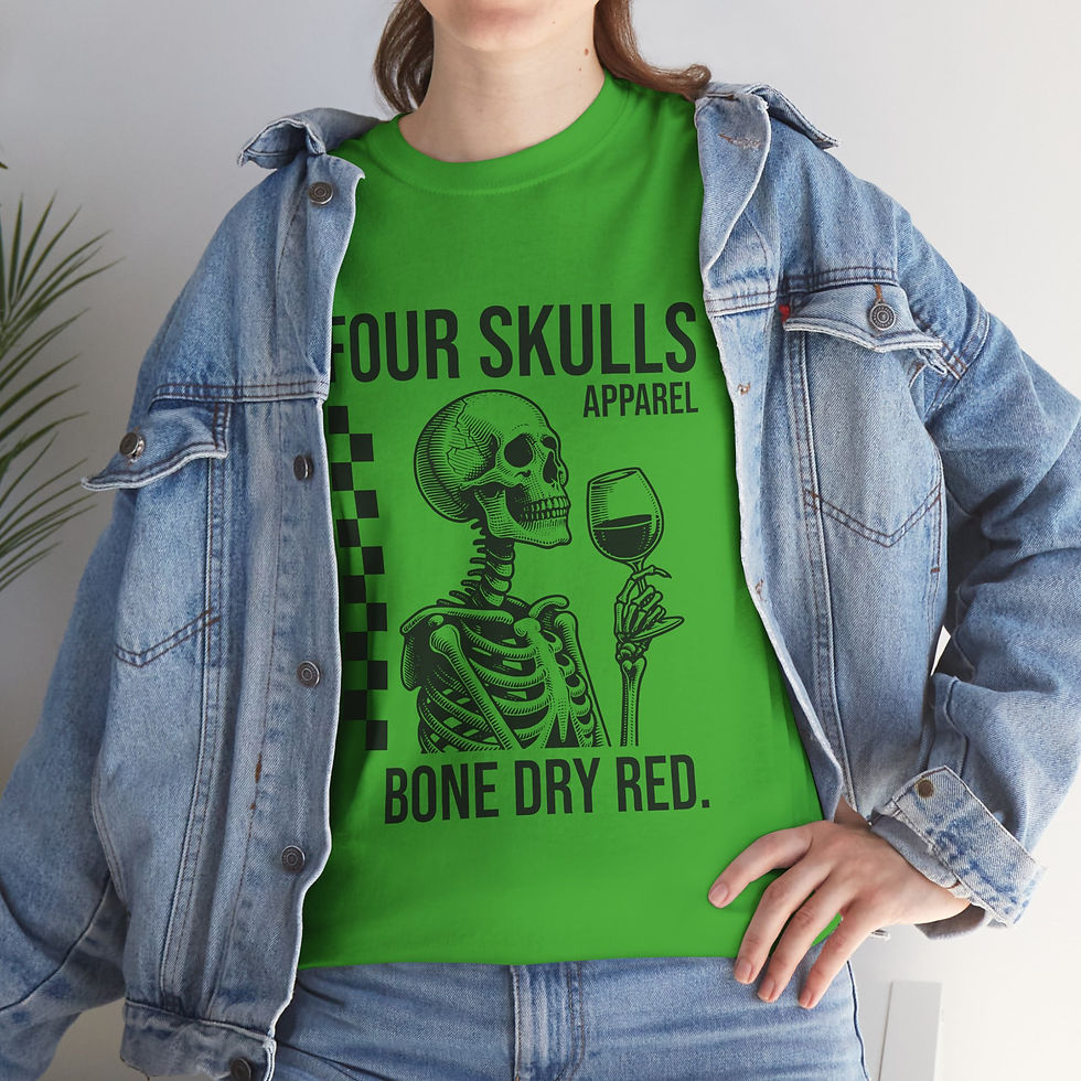 Thumbnail: Four Skulls Apparel Adventure AndExploration Apparel Skeletons Merch Red Wine 