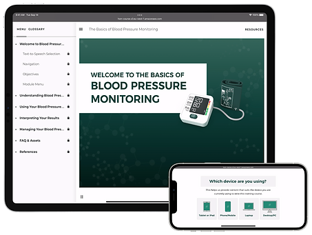 Course displayed on iPad and iPhone