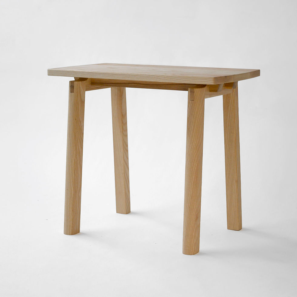 Thumbnail: Finished minimal side table with exposed joinery details, showcasing the final build from the downloadable project plans
