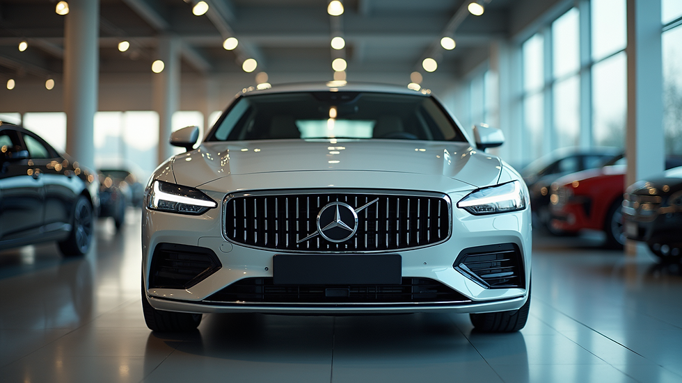 Eye-level view of a quality used car on display at ProLux