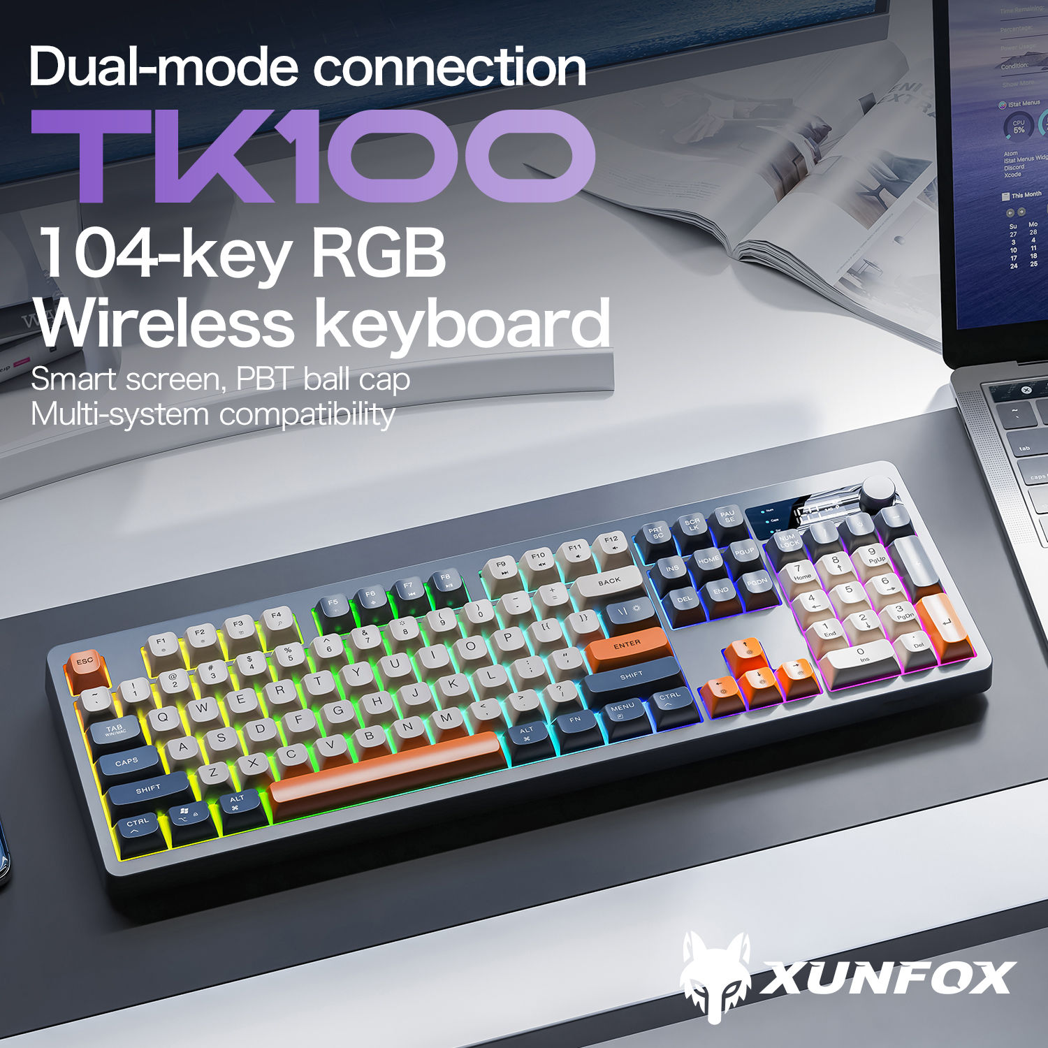 Xunfox TK100 Bluetooth wireless dual-mode keyboard desktop laptop office E-Sport