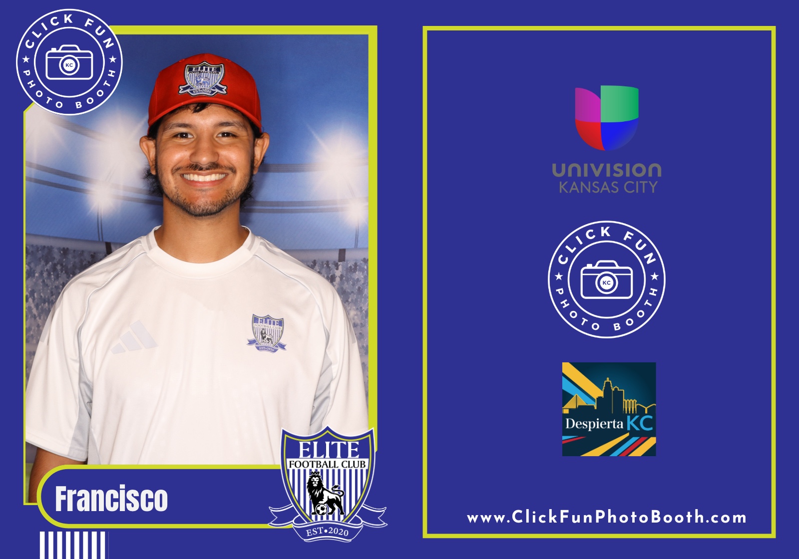 Click Fun Photo Booth’s AI Trading Cards at the SKC Player Signing Event with Élite Football Club